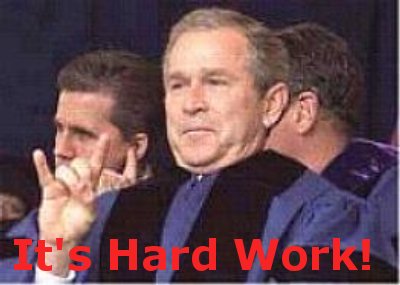 Bush hard at work - I'm probably gonna get banned for this if myLot is run by Republicans.