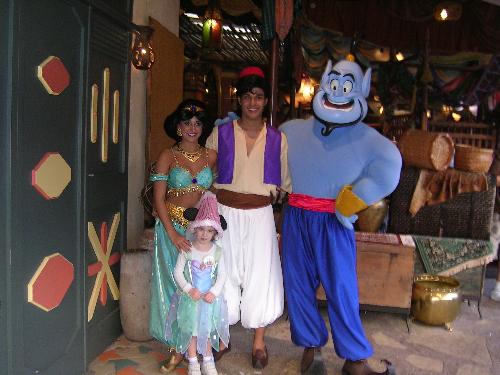 alladin - alladin, geennie, and princess jasmine. disney world 2006.