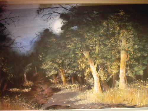 of leaf and stone - forest at night