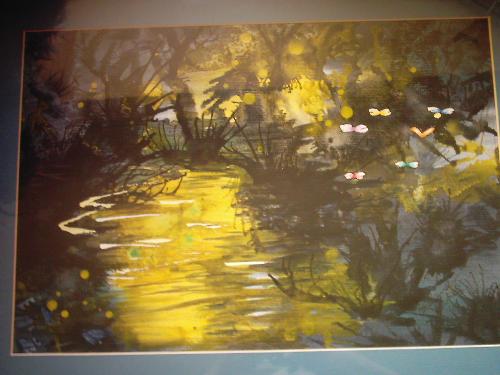 dragon flies - painting of a river