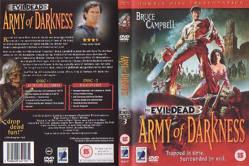 Army of Darkness - The full cut of the DVD sleeve for the third in the Evil Dead trilogy.