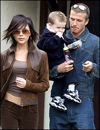 The Beckhams with Brooklyn!! - The most adorable Family... David knows how to bend a ball and also knows how to take care of his Family that He loves the most!!