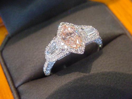 Pink Marquise Diamond Ring - diamond