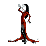 Witchy Goth Lady - Cartoon Witchy Goth Lady, not dissimilar to myself! White face and black hair makes her a classic goth!