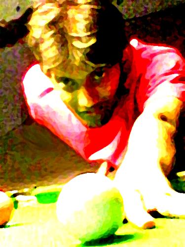I love pool - I play pool very often, though I am not a great player, the photo is taken from the local pool club and I applied my Photoshop skills to get it like what it is now.