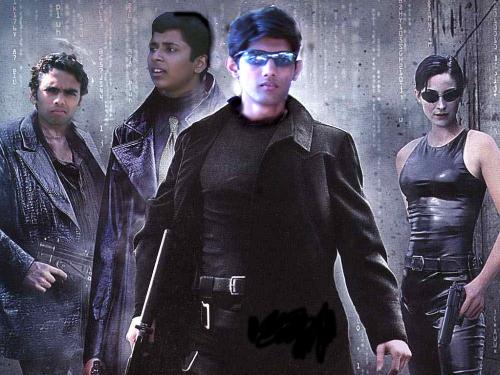 Matrix and me! - This is my Matrix craze at peak. The neo in this picture is me. The rest are my friends, except Triniti. I love matrix.