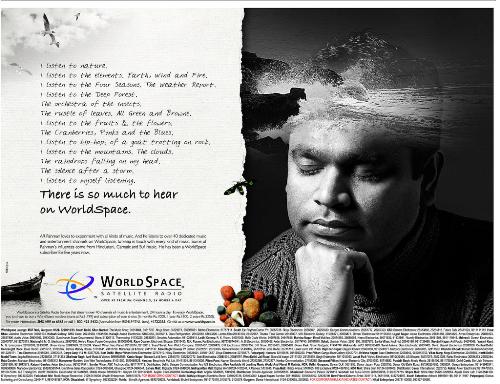 Rehman Rocks in WorldSpace Ad No.2 -  A.R.Rehman stills for WorldSpace Satellite Radio!
