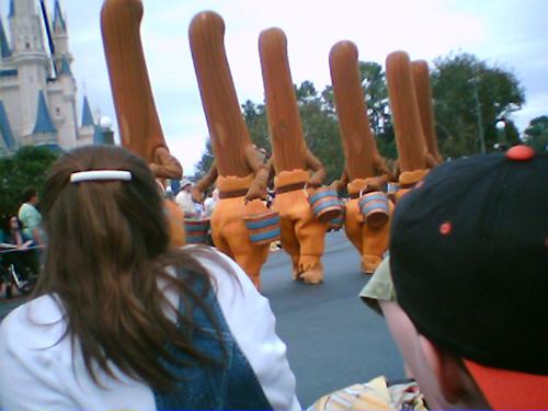 Brooms - Brooms from beauty and the beast. Disney World parade 2006.