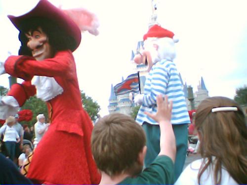 captain hook - captain hook and his right hand man from peter pan. Disney World parade 2006.