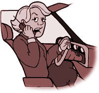 Driving with a cellphone. - Just an image depicting driving while talking on a cell.