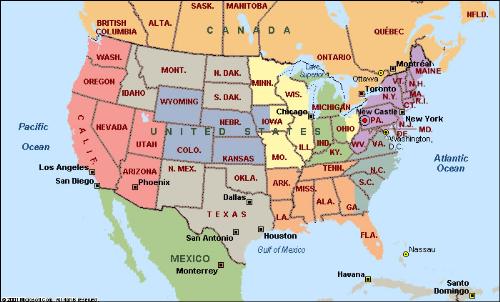 america  - map north america