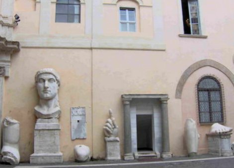 Pieces of sculpture in Rome - These are pieces from various ancient sculptures in Rome. We climbed an enormous hill to see these - be prepared for a LOT of walking if you visit Rome, as the metro does not run all around the city. This is a courtyard in one of the museums. It was very hot, but beautiful and fascinating. You'll notice that these artefacts are treated quite casually - just propped up and not labelled, even though they're thousands of years old. This gives you an idea how many beautiful things there are in Rome.