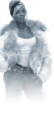 Mary J. Blige - Mary J. in a white tank, jeans, and short fur jacket.