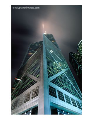 bank of china - bank of china at hong kong at night