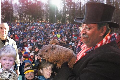 Groundhog day - a photo collage celebrating Groundhog Day