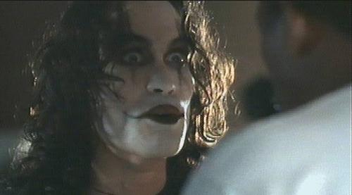 The Crow! - Close up of Eric Draven saying 'Boo' to the police officer! . .
