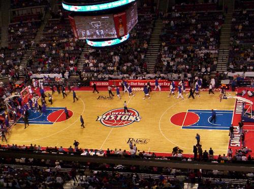 Detroit Pistons Game - This is a view from a Detroit Pistons Game from a suite.