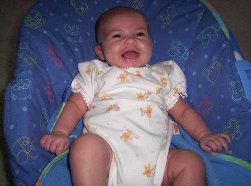 Maddy smiling =) - My beautiful baby girl smiling.