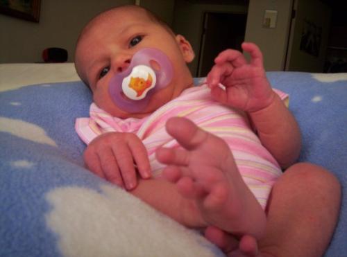 Maddy - Maddy saying 'look at my feet!'