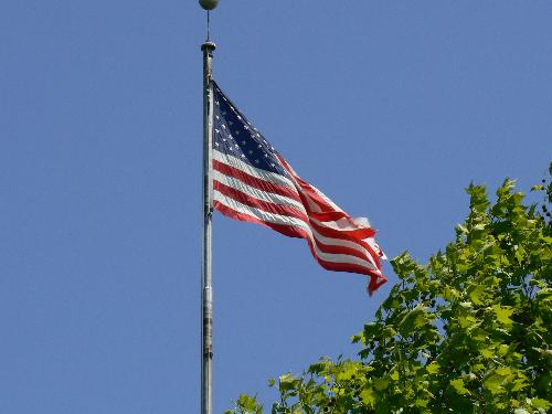 American Flag - This is a pic of the American Flag flopping in the breeze.  Go USA!!  :-)