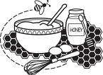 Baking - An image of a load of baking ingredients. When you bake you can make lovely things to eat like cakes and bread.