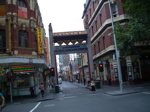 Chinatown in Melbourne Victoria Australia - A look down a street in the Chinatown part of Melbourne in Victoria, Australia. Melbourne has had a very large Chinese population since the gold rush days of the 1850's.