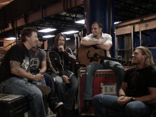 Edge - Edge seen with the guitarist Tremonti of Alter Bridge and Creed.can you guess the band?