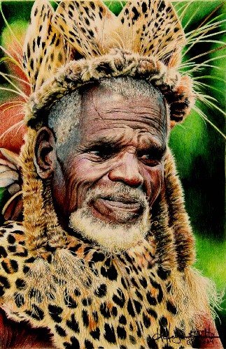 Zulu Nkosi - A pencil of a South African Zulu Chief.