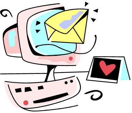 internet - clip art of a computer using the internet