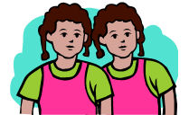 sisters - clip art of twin sisters