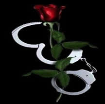 cuffs and a rose - simple handcuffs and a red rose... love in bondage