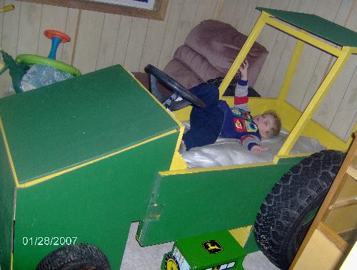 My grandson first big boy bed - My grandson Jordyn with his first big boy bed that his Poppy made for him.