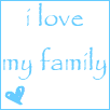family - I love my family, blue writing
