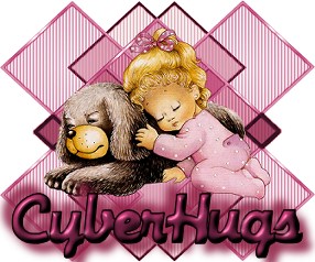 Cyber Hugs - Cyber Hugs Girl and puppy Hugs