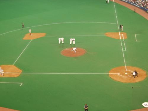 Relief Pitcher - August 25, 2004 - Josh Towers didn't make it far in the game, and this picture is of the reliever that came in warming up on the field.