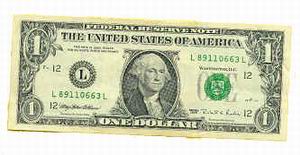 dollar - a dollar bill
