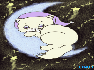 Moon Kitty - This is just something I did, cause I was bored. I think it turned out kind of neat and think it's kind of cute.