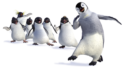 happy feet - mumble is just so cute....together with his friends....specially when he sang my way in spanish language...