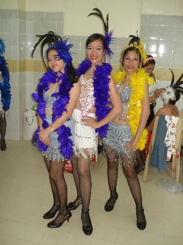 three beauties - We celebrated our Office Anniversary and we have dance revolution contest..