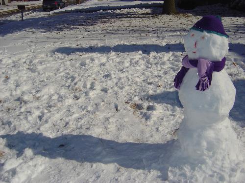 click to enlarge - Here is my snowman that my children and I worked on. Not bad for a Florida girl! :)