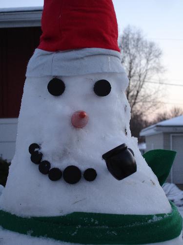 Frosty's face - Here is a close up of my snowman.