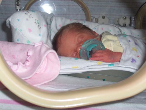 My daughter - This was my preemie when she was first born. She weighed 3 lbs. 6.4 ounces and was 16 1/2 inches long