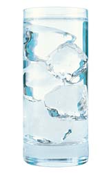 iced water  - water frozen solid