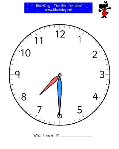 Clock - A clock which shows a time 7:30.