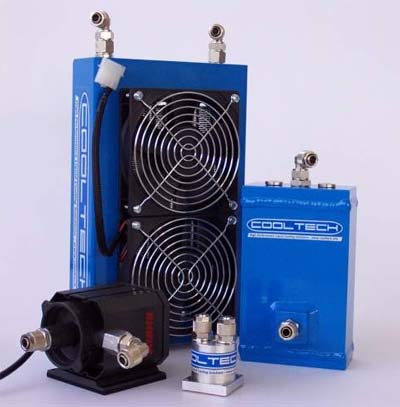 Cooltech Pro - PRO kit is composed by :  - UltraBlock S462 / S478 waterblock - RD122-FAN25 radiator - CL140 liquid reservoir - PE600 pump - AC314 accessory  PRO kit is intended to be used by skilled and high end users, thanks to its overall performances and quality of each components.]   in the Pro Kit.      * Tubing     * Reservoir     * Pump     * Radiator     * Waterblock     * Tubing connectors etc.     * Melvine Electric Switch
