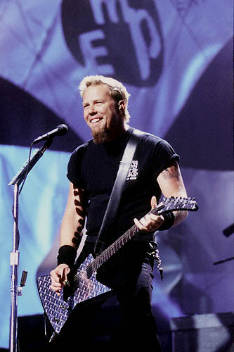 James Hetfield - James Hetfield of Metallica playing the Explorer,his signature guitar.