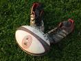 Rugby six nations - rugby ball and boots.