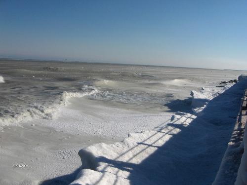 sea - frozen sea and black sea