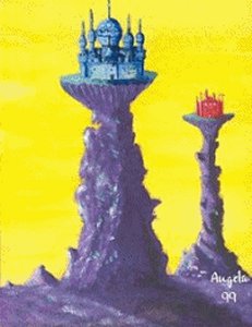 castle in the air - This is another of my attempts at being an artist A fantasy watercolor of a castle in a far aways world.