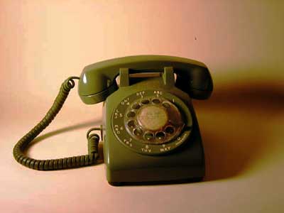 telephone - old green dial around phone